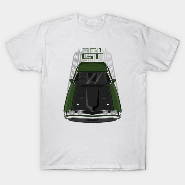 Ford Falcon XA GT 351 - Jewel Green and Black T-Shirt by V8social